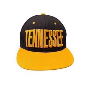 Tennessee Orange Black Spellout SnapBack Hat Cap 7 1/4 58CM‎ Vintage